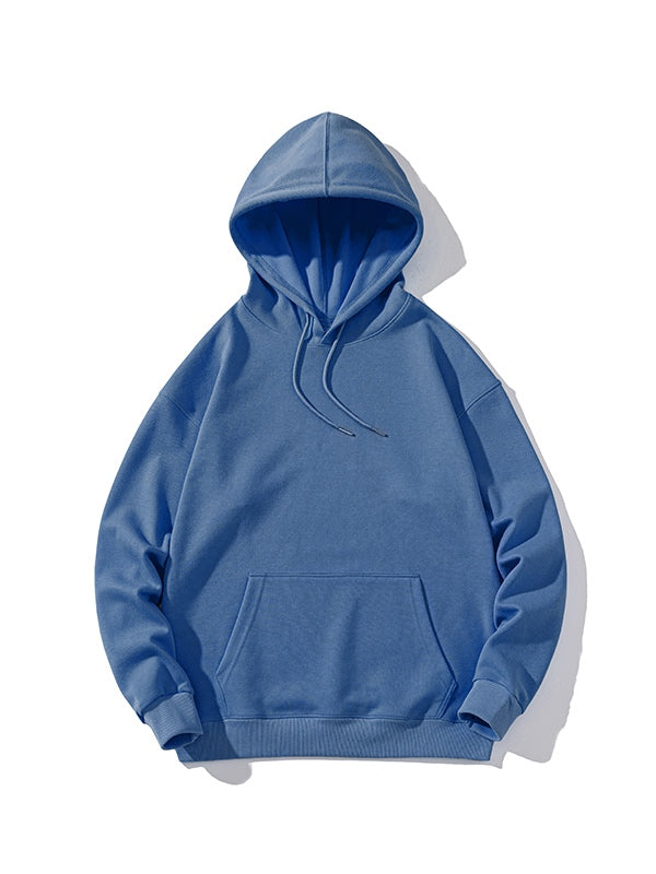 Men’s Solid Color Pure Cotton Drop Shoulder Oversized Hoodie