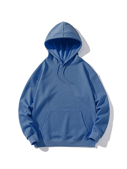 Men’s Solid Color Pure Cotton Drop Shoulder Oversized Hoodie