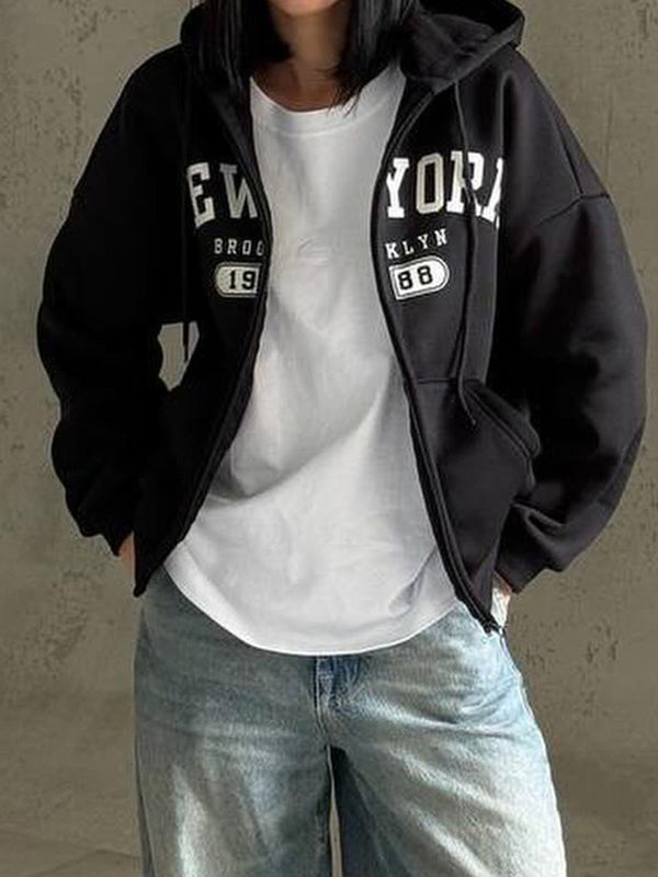 Letter Print Oversized Hoodie