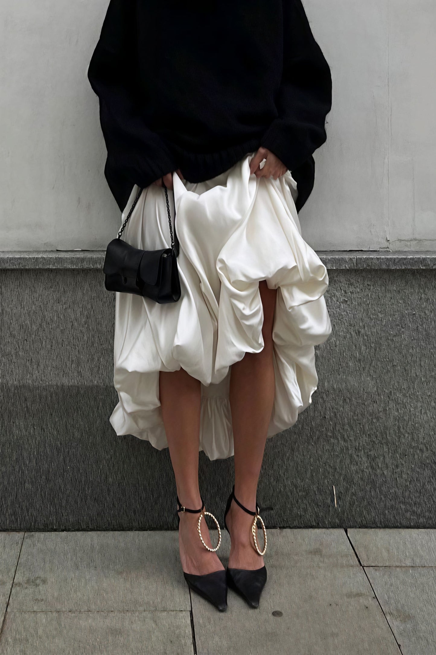 Simple High Waist Flared Skirt
