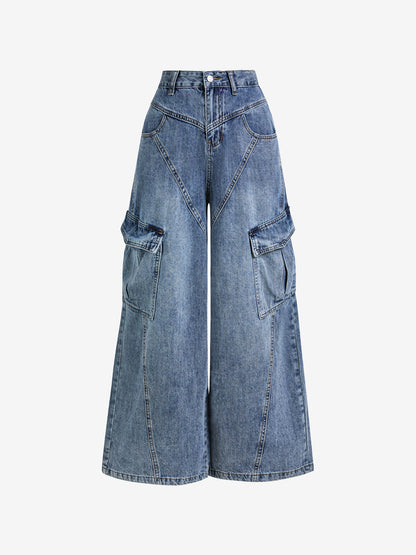 Slant Line Split Design Boyfriend Jeans