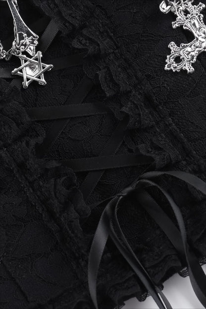 Gothic Chain Cross Bustier Corset