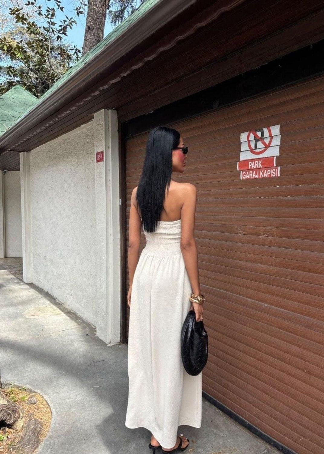 Lemon Daylight – Strapless Smocked Maxi Dress