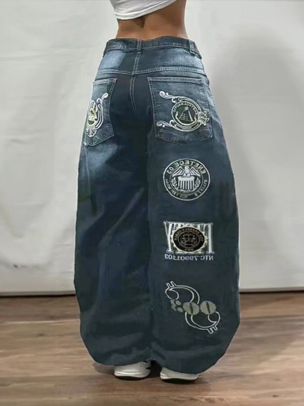 European American Street Hip-Hop Boyfriend Jeans