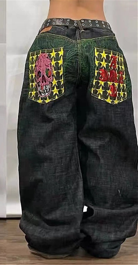 Y2K Gothic Baggy Straight Pants