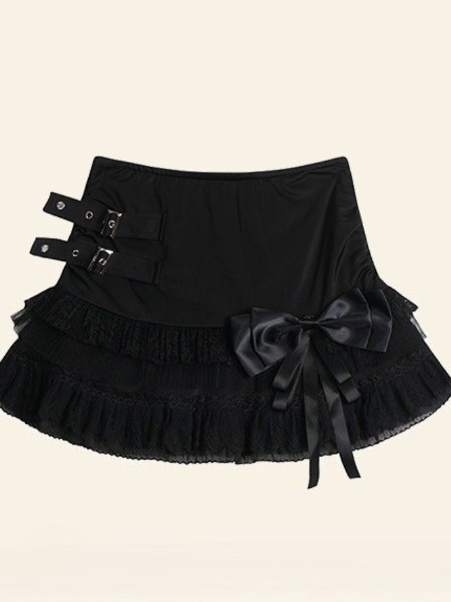 Y2K White Lace High Waist Mini Skirt