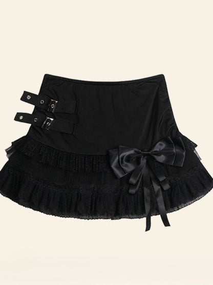 Y2K White Lace High Waist Mini Skirt