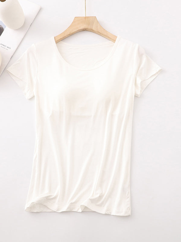 Modal Built-In Padding Short Sleeve