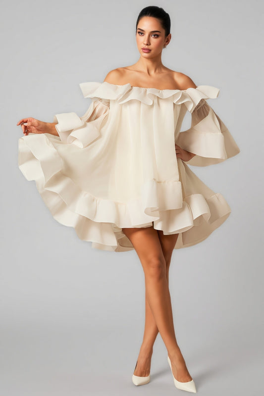 Verna Off Shoulder Ruffle Mini Dress