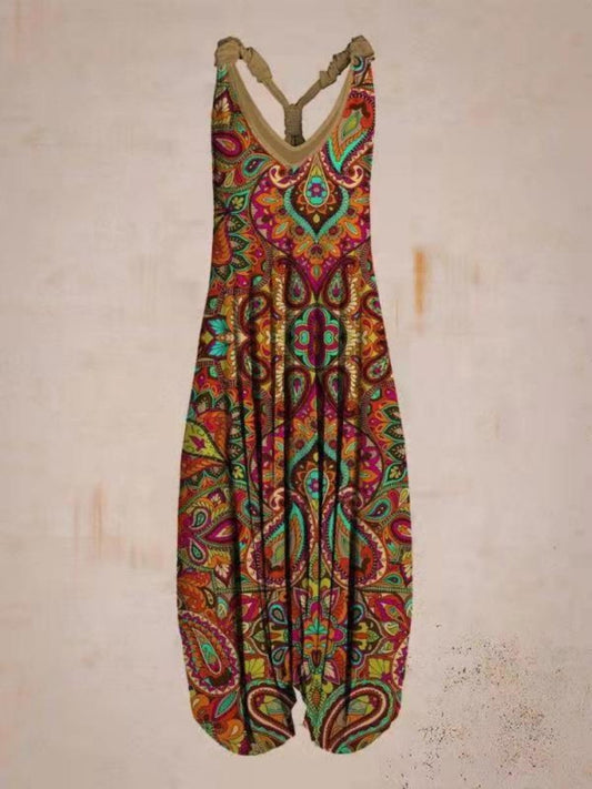 Printed Camisoles Loose-fit Jumpsuits