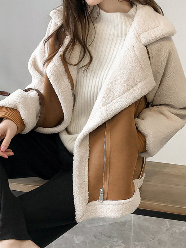 Lambswool Suede Patch Loose Jacket