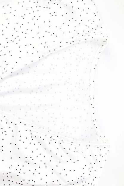 Polka Dot Satin V Neck Crop Top Mermaid Skirt Set