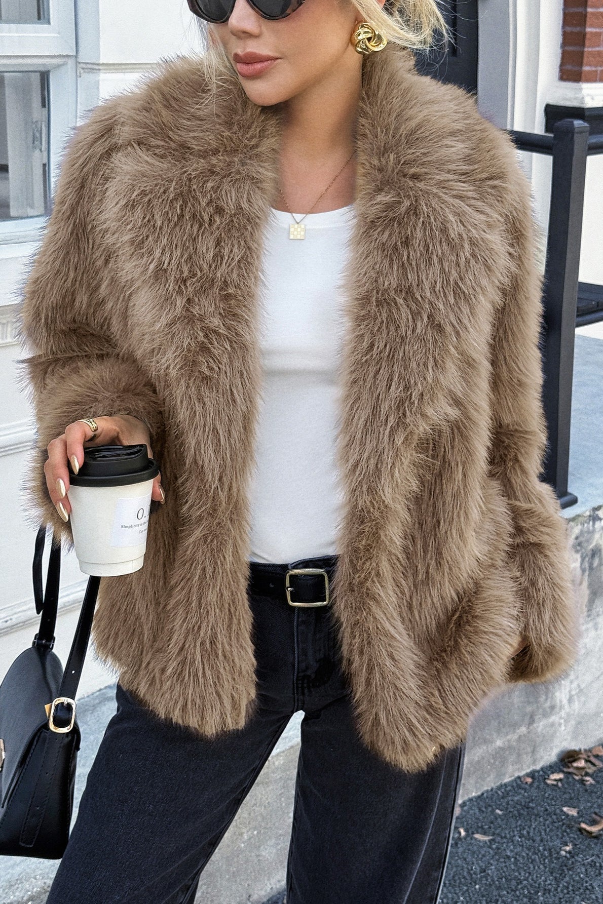 Soft Plush Casual Long Sleeve Coat