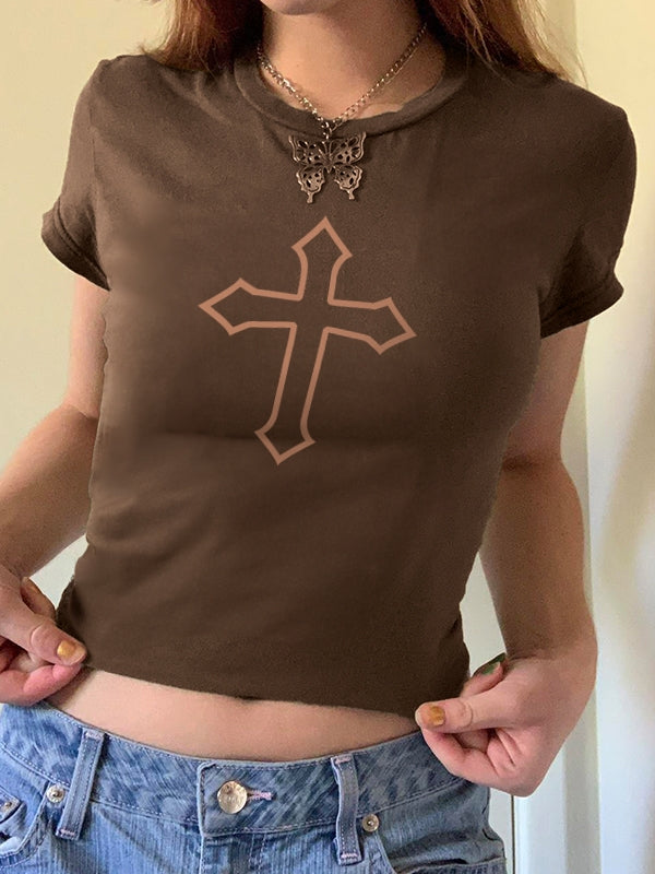 Vintage Cross Hand Printed Tee
