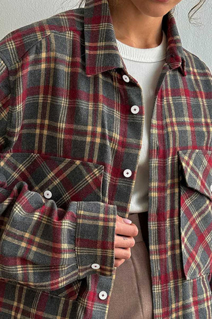 Camisa holgada vintage a cuadros 