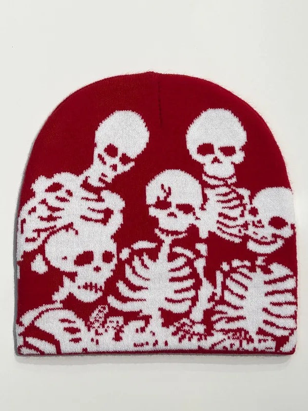 Unisex Skull Pattern Cold Weather Jacquard Hat