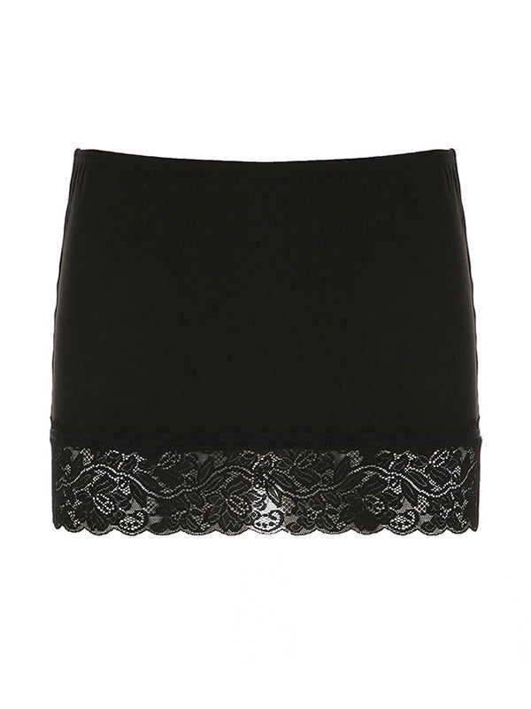 Lace Wrap Hip Slimming Mini Skirt