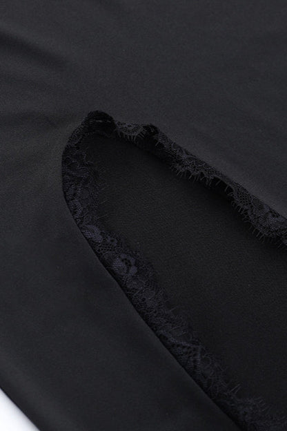 Sexy Lace Insert Bodycon Maxi Dress
