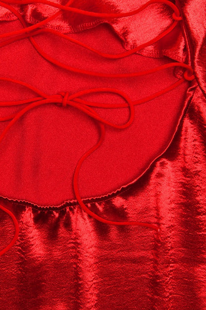 Sexy Cami Backless Satin Mini Dress