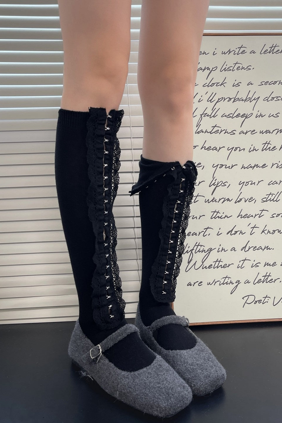 Cute Y2K Cutout Lingerie Clip Thigh Socks