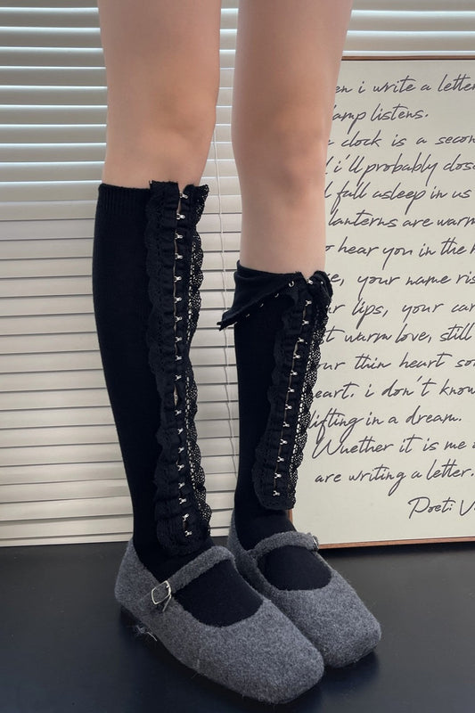 Cute Y2K Cutout Lingerie Clip Thigh Socks