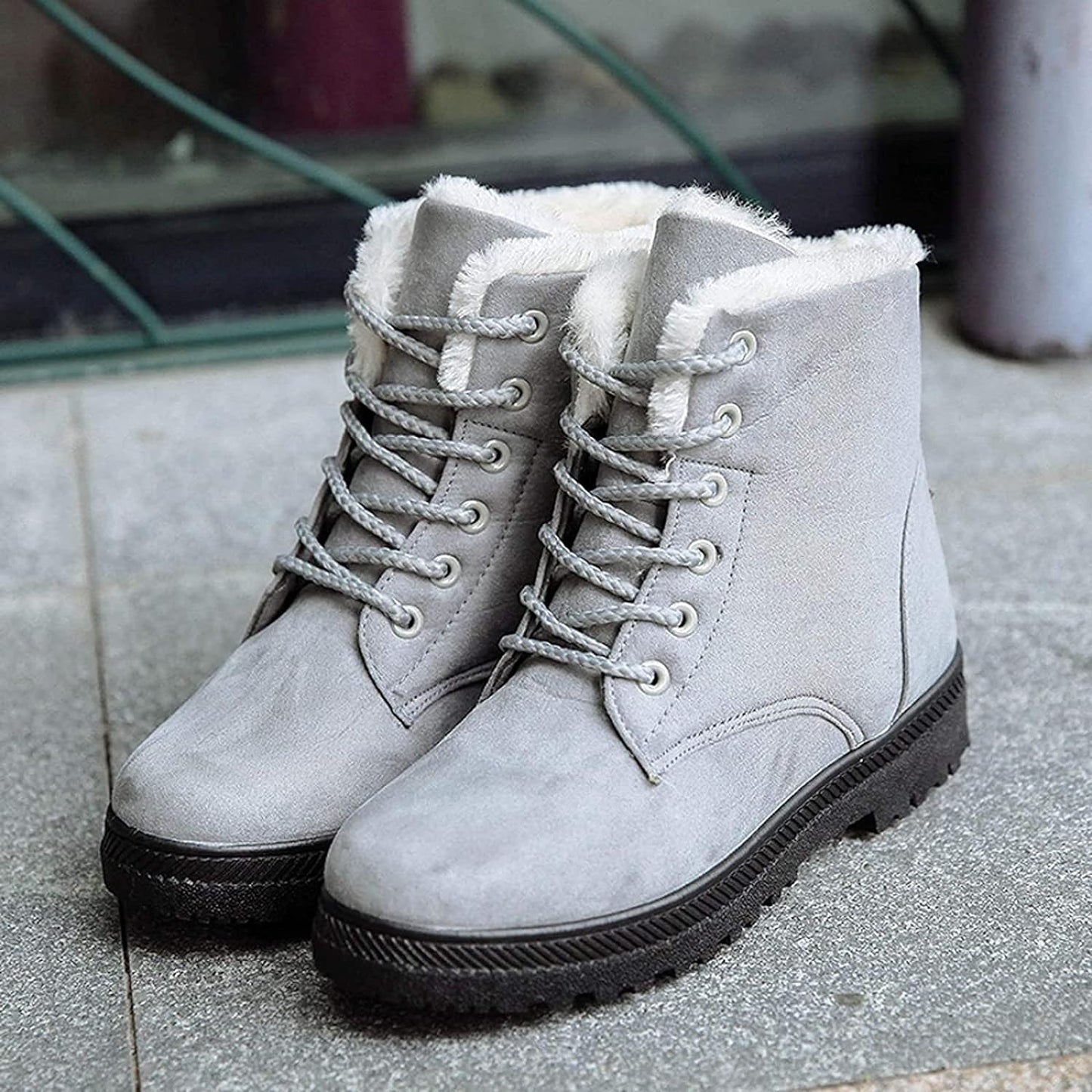 Botines casuales de ante con tacón para mujer | Ideales para el invierno