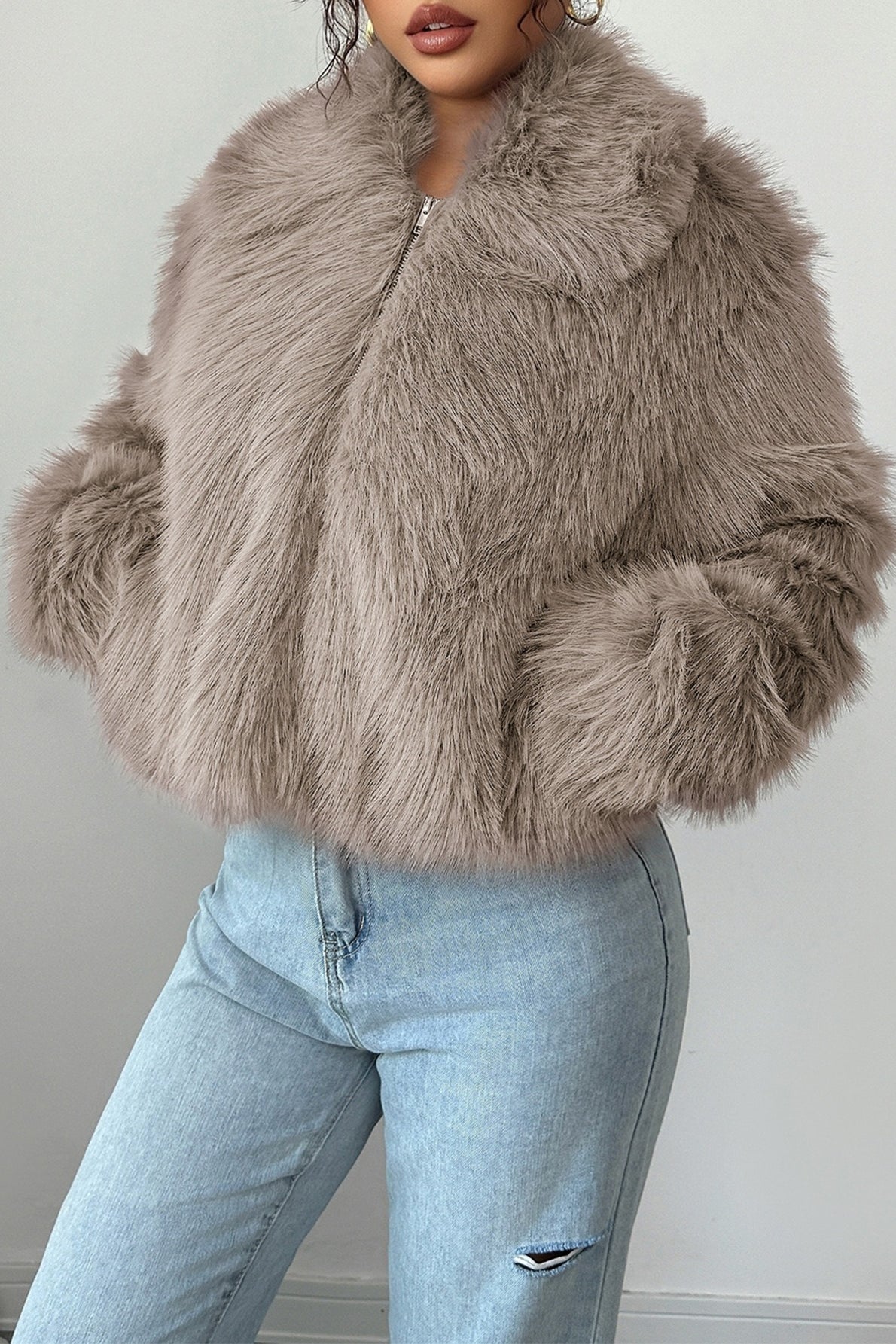 Plush Long Sleeve Elegant Maxi Coat
