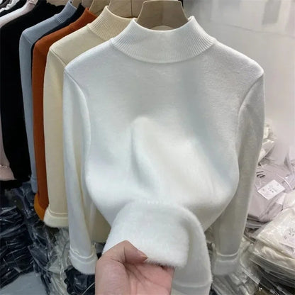 Jersey de cuello alto para mujer con forro polar | Ideal para otoño/invierno