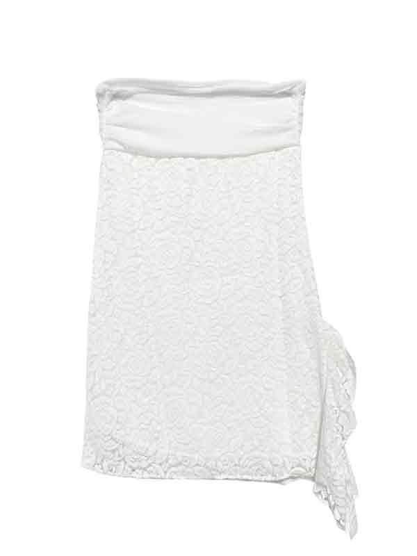 Bandeau See Through Slit Mini Dress