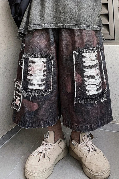 Vintage Loose Wide Leg Denim Shorts