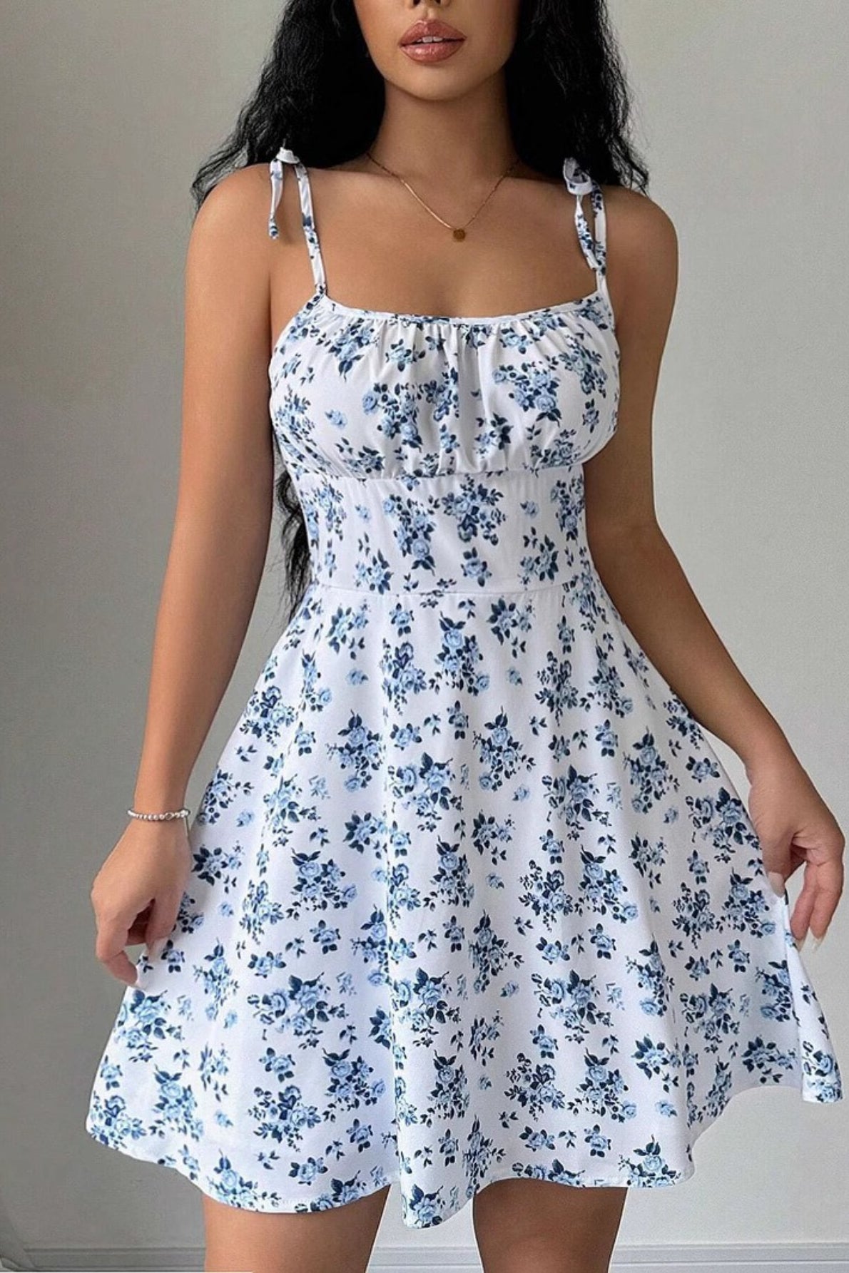 Corset Style Floral Mini Dress