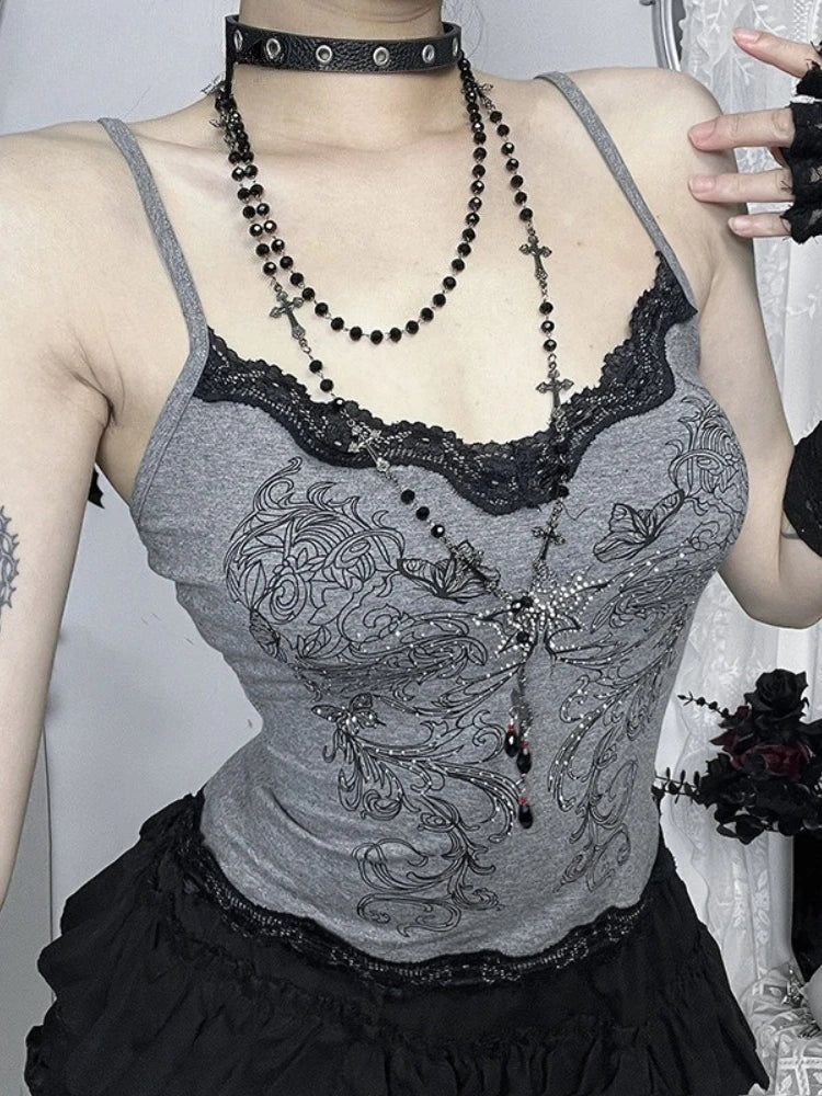 Gothic Butterfly Lace Crop Corset