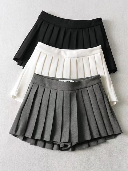High Waist Short In Front And Long In Back To Prevent Exposure Mini Skirts
