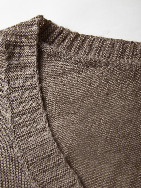 Mohair Solid Lantern Sleeve Baggy Cardigan