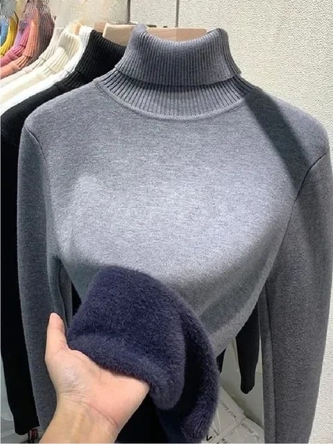 Jersey de cuello alto para mujer con forro polar | Ideal para otoño/invierno
