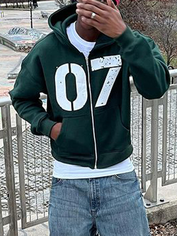 Lettering Oversized Long Sleeve Hoodie
