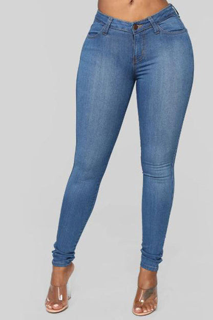 High Waist White Skinny Jeans