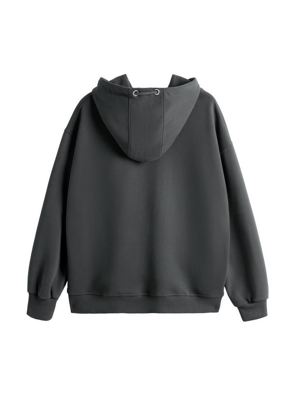 Letter Print Drawstring Eyelet Decor Pocket Oversized Hoodie