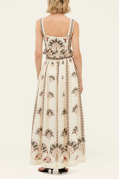 Palmilla Botanical Peplum Linen Matching Set