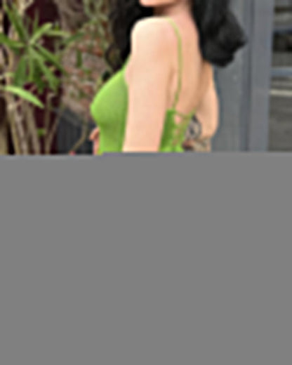 Strappy Backless Slit Long Bodycon Dress