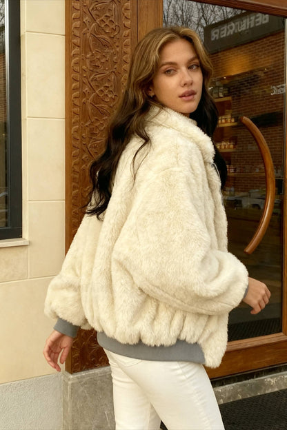 Reversible Oversize Fleece Hooded Jacket