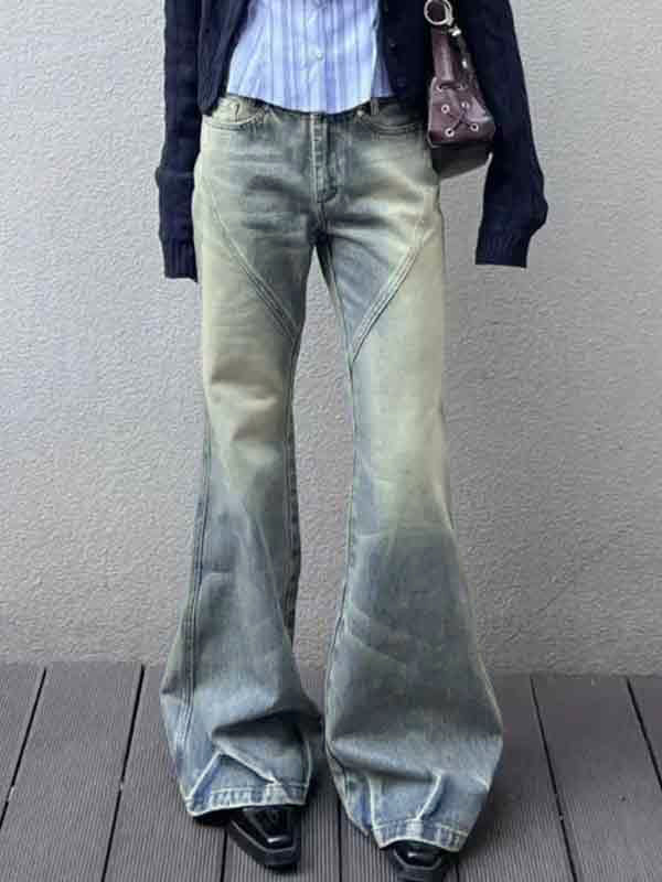 Vintage Washed Flare Boyfriend Jeans