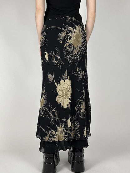 Floral Print Maxi Skirt
