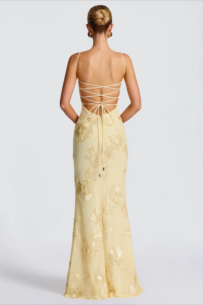 Elegant Strapless Slip Maxi Floral Dress