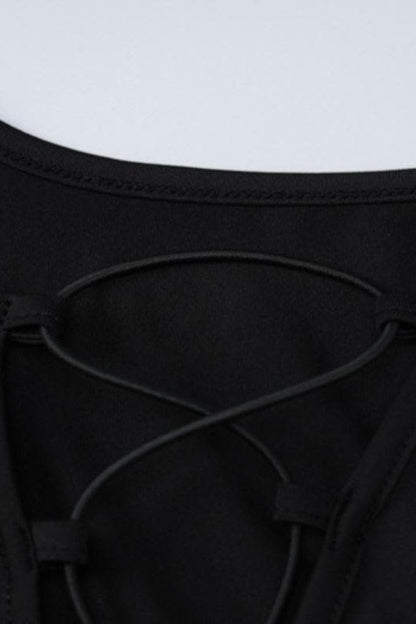 Sexy Hollow Tie Detail Long Sleeve Bodycon Maxi Dress