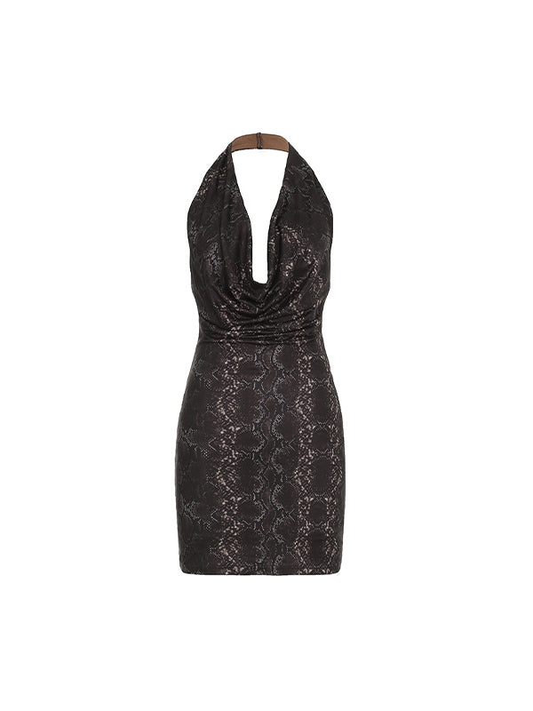 Low-Cut Neckline Sexy Mini Dress