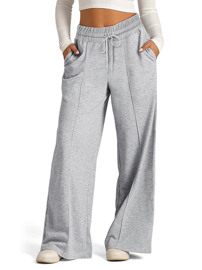Solid Splice Drawstring Sweatpants