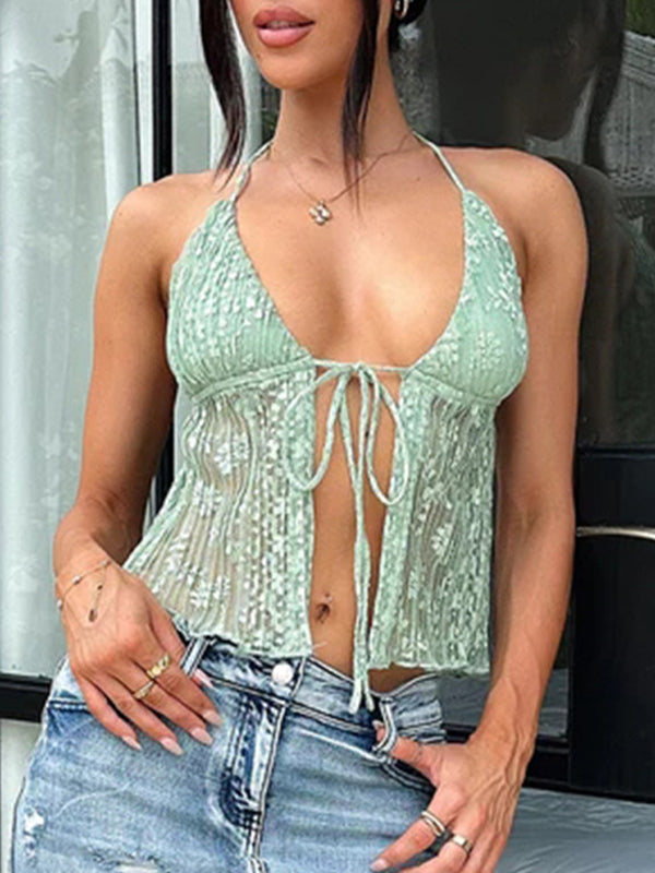 Backless Lace Tank Top
