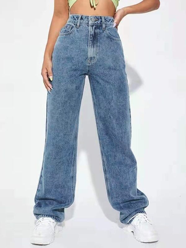 Washed Mopping Boyfriend Jeans