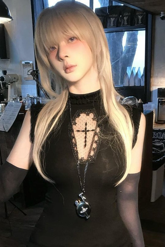 Gothic Cutout Slim Fit Tank Top